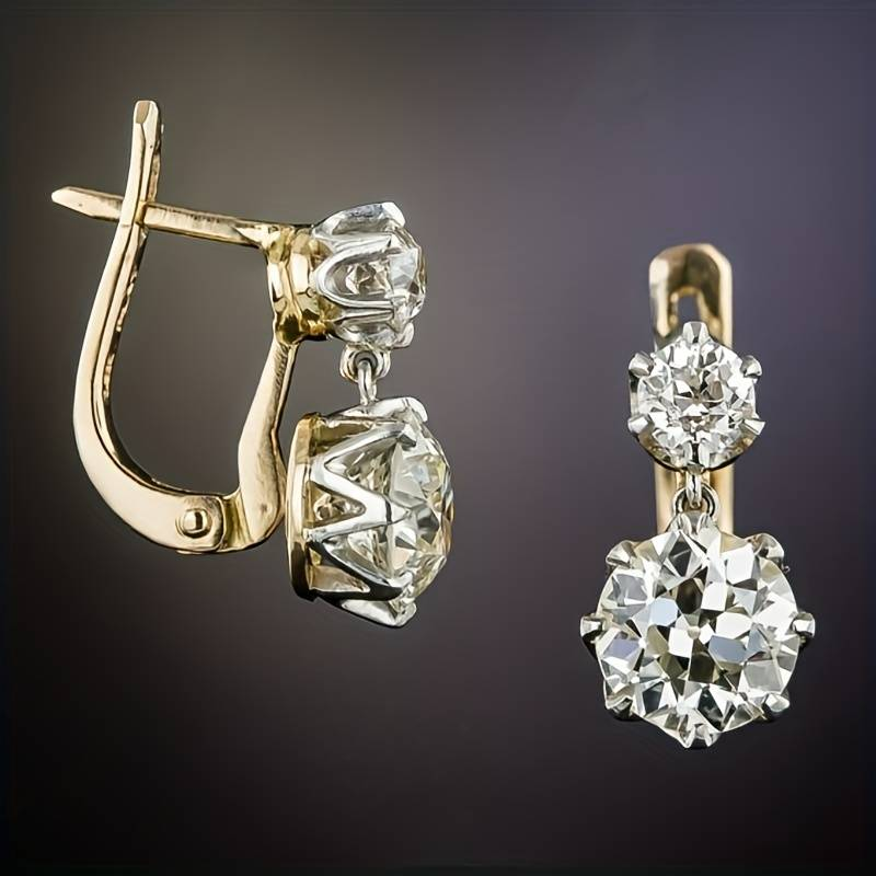 Vintage Gold & Zirkonia Ohrringe