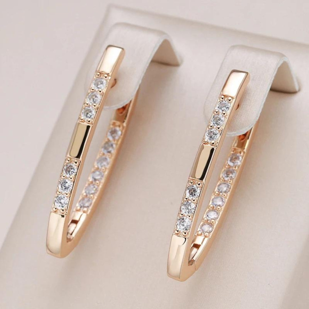 Elegante Zirkonia Ohrringe in Gold