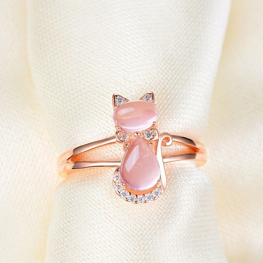 Katzenring in Roségold