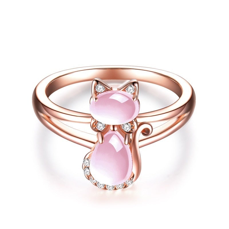 Katzenring in Roségold