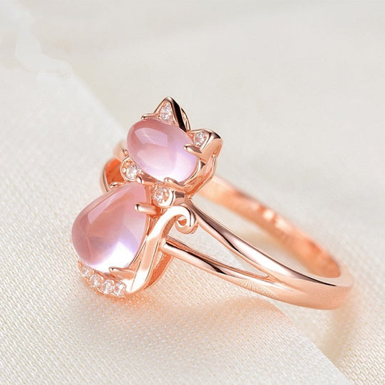 Katzenring in Roségold