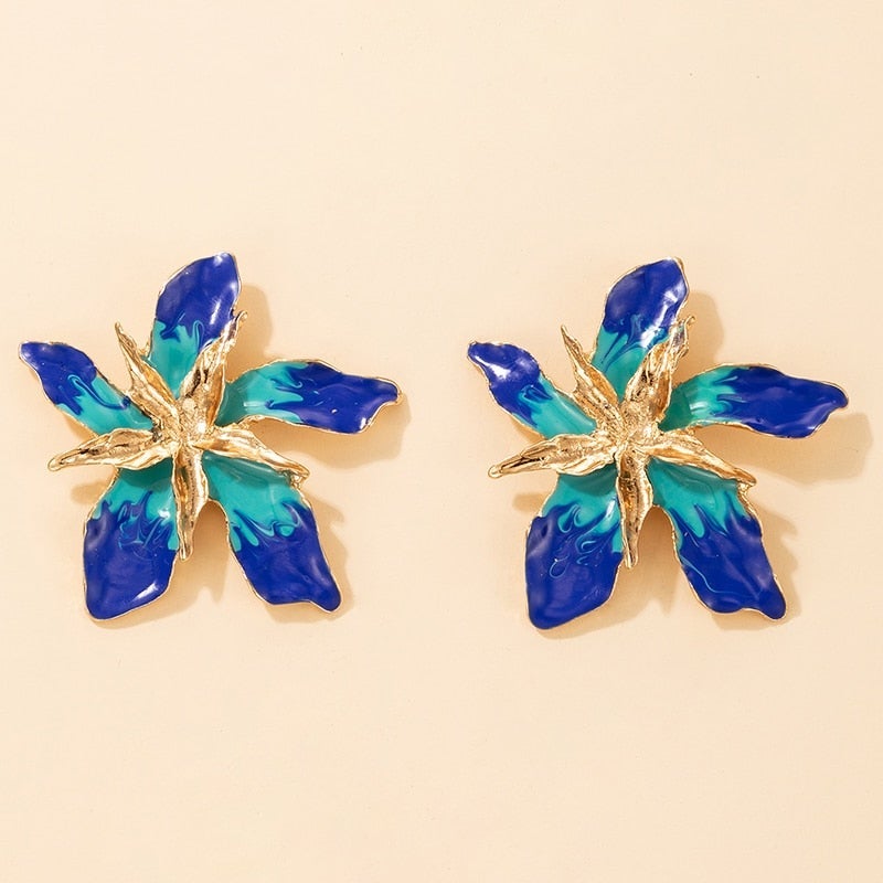 Ohrringe „Happy Flower“ mit blauen Kristallen