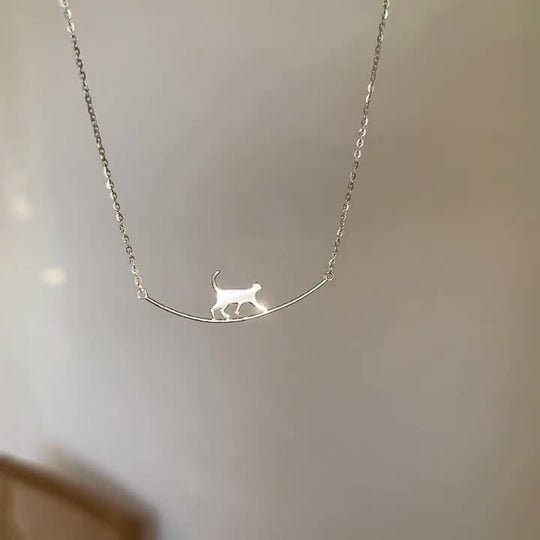 Kletterkatze Halskette in Silber
