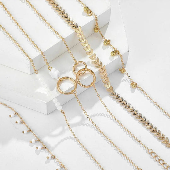 Packung Boho Armbänder in Gold