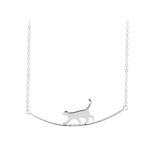 Kletterkatze Halskette in Silber