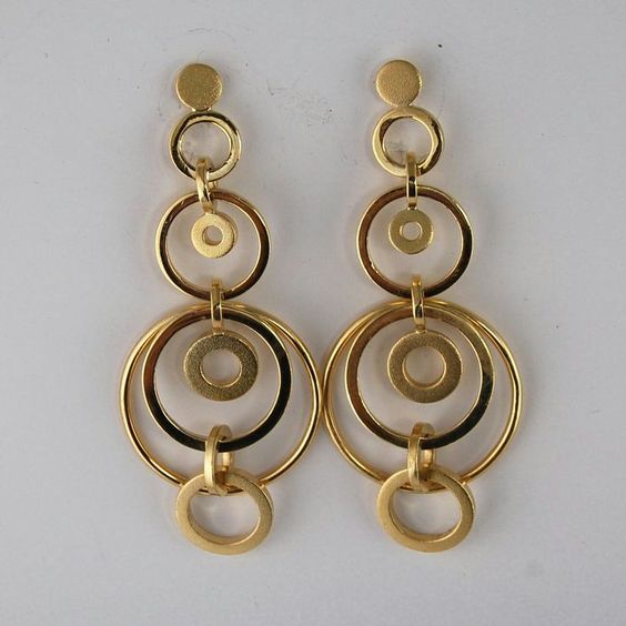Vintage Goldene Creolen Ohrringe